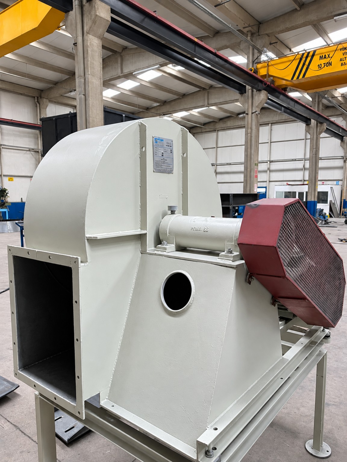 Fan casing and drive system at the barite and calcite plant